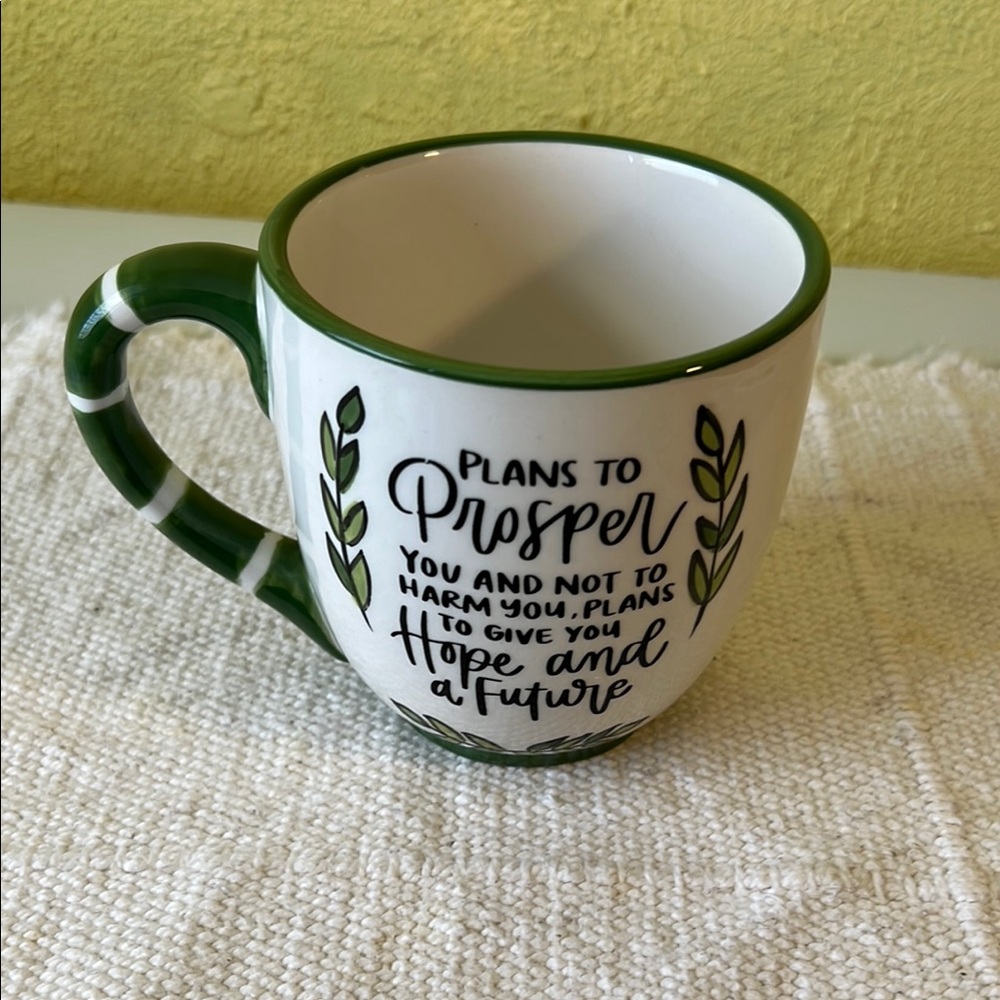 Green and White Inspirational Mug